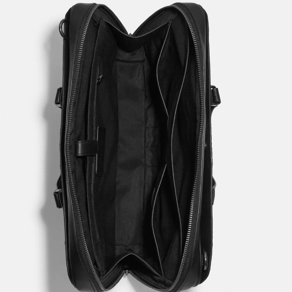 ✅️ COACH Signature Leather Designer Laptop Briefcase Work Bag NWT Rare unisex - Picture 5 of 15